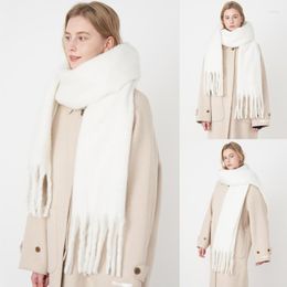 Scarves Women Scarf Winter Solid Color Tassel Classic Cashmere Feel Unisex Shawl Outfit Outdoor Skiing