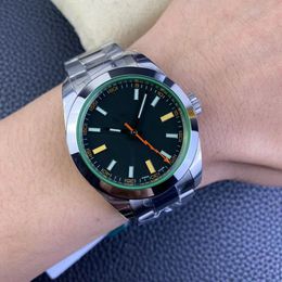 GS watch Cal.3131 Mechanical movement Green crystal glass Size 40 MM 904L fine steel strap Magnetic proof double bottom cover Super luminous waterproof 116400