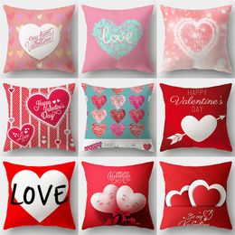 Pillow Modern Love Heart Printing Sofa Covers Nordic Valentine's Day Cover Wedding Decorative Pillowcase