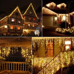 Strings Christmas Street Garland 4-28M LED Icicle Curtain Lights Constant Bright Fairy Outdoor Party Garden Window Home Decortion