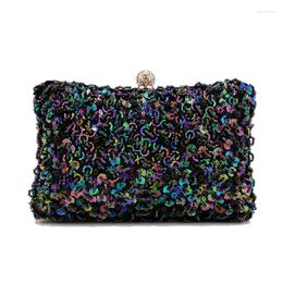 Evening Bags Luxury Handmade Embroidery Ladies Fashion Chic Sequin Clutches Women's Handbag Wedding Banquet Party Shoulderbag