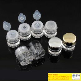 5G Mini Diamond Shape Loose Powder Bottle Empty Case Boxes Travel Cosmetic Glitter Eye Shadow Box Pots Bottles with Sifter and Lids