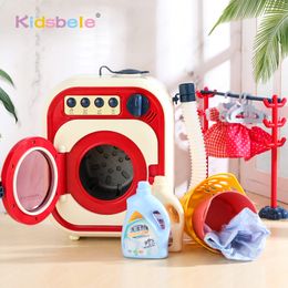 Other Toys Children Washing Machine Electric Kids Simulation House Work Toddlers Educational Role Pretend Playing Game Cleaning 230105