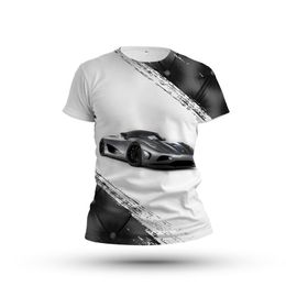 Men's T Shirts Cool Sports Car T-shirt Casual Fashion Printing Stitching Summer Short-sleeved Shirt Oversized O-neck 6xl