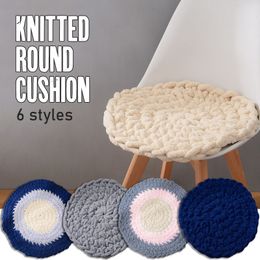 Cushion Decorative Pillow Scandinavian Chair Knitted Round Thickened Thick Thread Handwoven Bedroom Living Room Floating Window Floor Soft 230104