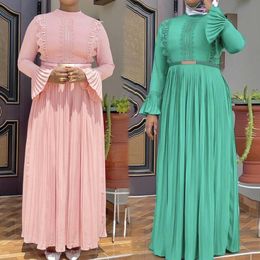 Ethnic Clothing 2023 Spring Muslim Chiffon Abaya Woman Prom Dress Long Sleeve Kimono Women Caftan Dialaba Dubai African Elegant Girls GownsE