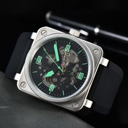 2023 new Wristwatches Men bell Automatic Mechanical Watch Brown Leather Black Rubber ross Wristwatches watch gift h2260W