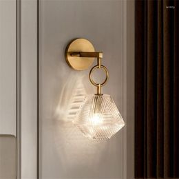 Wall Lamp Luxury Post-Modern Style Decoration Interior Lighting Fixtures Indoor Aisle Bronze Glass Creative Lights Bedroom