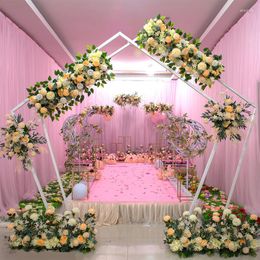 Decorative Flowers Artificial Road Leading Flower Wedding Background Board Corner Floral Decoration Arch Centerpiece Row