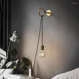 Wall Lamps Loft Decor Vintage Lamp Bedroom Beside Stair EU Plug 220v Switch Industrial Retro Light Sonce Eidson LED