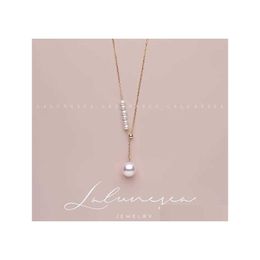 Pendant Necklaces Designer Ayoko Woman Pearl Mermaid Necklace White Transparent Powder Round Shape Extremely Light Time Drop Deliver Dhmqc