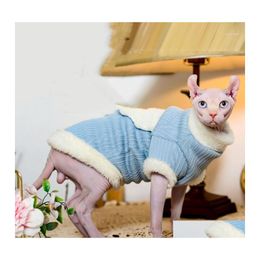 Cat Costumes Autumn Winter Sphynx Clothes Cashmere Keep Warm Coat For Hairless Classic Puppy Pet Cats Dog Sweater Drop Delivery Home Dhnqd