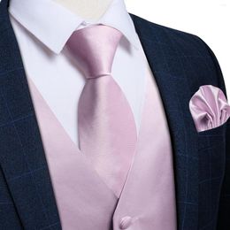 Men's Vests Macaroon Purple Solid Vest For Men Chaleco Hombre Light Necktie Handkerchief Cufflinks Set Shirt Accessories Waistcoat