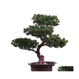 Decorative Flowers Wreaths Simple Gift Artificial Ornament Pine Tree Festival Bonsai Diy Simation Accessories Lifelike Home Potted Dhhci