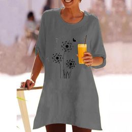 Women's Blouses Women Loose Short Sleeve Tunic Tops Casual Printed Large Size Shirt Summer Comfortable Cotton Linen Elegant Blouse