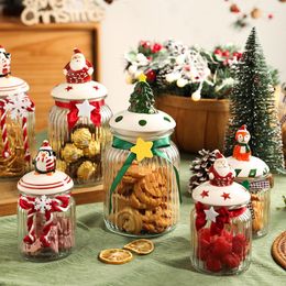 Storage Bottles Cute Glass Sealed Jar Food Grade Dried Fruit Snack Box Gift Christmas Candy Jars Bottle