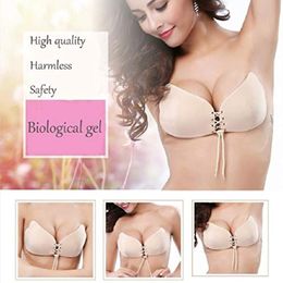 Bustiers & Corsets Women Sexy Strapless Instant Breast Lift Invisible Silicone Push Up Bra Unpadded Nylon Cover Gifts