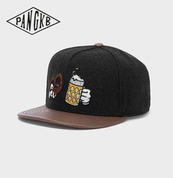 Snapbacks PANGKB Brand CHEERS CAP hip hop Headwear autumn winter woollen snapback hat for men women adult outdoor casual sun baseball cap 0105