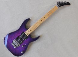 Purple Electric Guitar with Floyd Rose Quilted Maple Veneer Maple Fretboard Can be customized as request