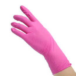 24pieces Wholesale Custom Tatoo Powder Free Pink Food Grade Pure Nitrile Exam Gloves