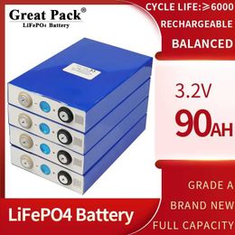 Solar Power Bank 32PCS 3.2V 90Ah 100% Full Capacity LiFePO4 Battery Cell Rechargeable Brand New Grade A Lithium Ion for RV