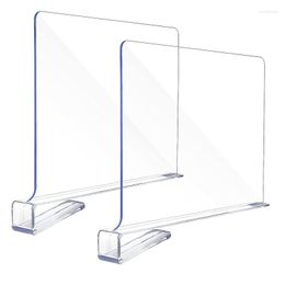 Hooks 2PCS Closet Shelf Storage Dividers Transparent Acrylic Separators Wardrobe Cupboard Organizers Office Desk Rack