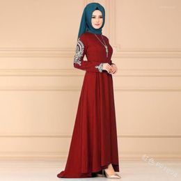 Ethnic Clothing Ramadan Muslim Dress Women Irregular Hem Caftan Marocain Long Robe Clothes Lace-up Hijab Abaya Dubai Kaftan Turkey Maix