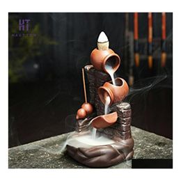 Sachet Bags Purple Sand Smoke Backflow Incense Burner Pot By Wall Censer Stick Holder Creative Home Decoration G Drop Delivery Garde Dhqou