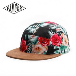 Snapbacks PANGKB Brand AWESOME 5 PANEL CAP fashion flower adult outdoor casual baseball cap sports snapback hat for men women sun hats 0105