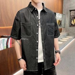 Men's Jackets Jeans Shirt Short Sleeve Summer Trend Youth Casual Loose Men