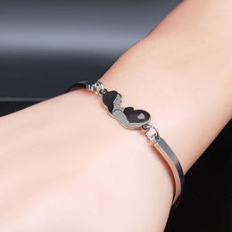 Bangle Fashion Pregnant Woman Stainless Steel Bangles For Women Silver Colour Jewellery Brazaletes Mujer Acero B18619S07