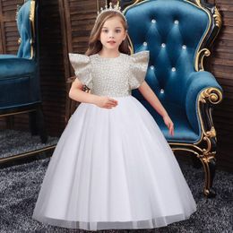 Girl Dresses Summer Dress For Girls Baby Long Style Lotus Leaf Sleeve Mmesh Princess Fresh Kids Clothes