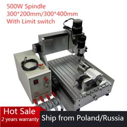 Desktop 4 Axis USB Mach3 500W CNC 3040 Ball Screw 3020 Wood Router Engraver Engraving Milling Cutting Machine