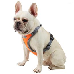 Dog Collars Harness And Leash Set Pet Hand Holding Rope Mesh Breathable Big Chest Strap Vest Reflective Accessories