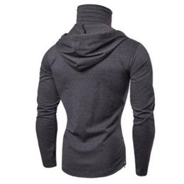 Men's Hoodies & Sweatshirts Men Autumn Casual Gym Thin Long Sleeve Hoodie Face Cover Solid Color Sweatshirt