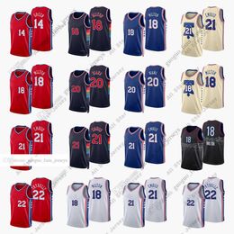 Basketball Jerseys Basketball Jerseys Custom Printed 2022 New City Basketball Jerseys 14 Green 18 Milton 20 Niang 21 Embiid 22 Thybulle Red Blue White Black