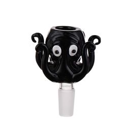 Black Octopus Glass Bong Bowl Piece 14mm Male Smoking Accessories for Oil Dab Rig Hookahs