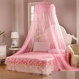 Curtain Drapes Practical House Mosquito Net Bed Single Double King Midge Insect Canopy Netting Hung Dome Drop Delivery Home Garden Dhxfv