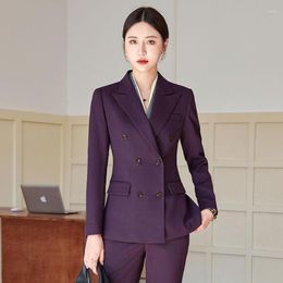 Women's Two Piece Pants Long Sleeve Solid Color Commute Slim Fit Fashion Suit Green Work Uniforms Wine Red Dark Blue Business Wear