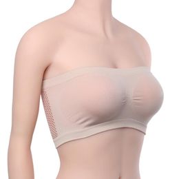 Bustiers & Corsets 6 Colors Strapless Mesh Invisible Chest Wraps Breathable Solid Summer Bandeau Boob Crop Top