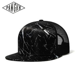 Snapbacks PANGKB Brand crack element new style black summer mesh breathable snapback hat adult outdoor beach enjoy trucker cap bone 0105