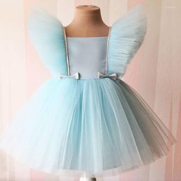 Girl Dresses Princess Dress For Baby Flying Sleeve Lace Gown Elegant Girls Formal Evening Party Kids Clothes 1-5 Y