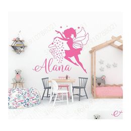 Wall Stickers Personalised Girls Name Little Princess Fairy Sticker Home Decor Room Bedroom Nursery Decals Custom S320 Drop Delivery Dhxka