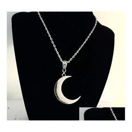 Pendant Necklaces 10Pcs Crescent Moon Necklace Mystic Gothic Jewellery Lunar Witch Celtic Pagan Wiccan Luna Phase Witchy Goddess Fashi Dh9Kq