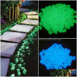 Garden Decorations 25/50Pcs Glow In The Dark Pebbles Stones Rocks For Walkways Path Patio Lawn Yard Decor Luminous Y0914 Drop Deliver Dhjk9