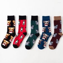 Men's Socks V-Hanver Fashion Harajuku Winter Happy Cotton Colourful Men Funny Novelty Dog Patterned For Christmas Gifts