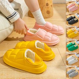 Slippers Warm Winter Woman Slipper Indoor Outdoor House Cotton Shoes Soft Fluffy Waterproof Fur Slides for Women Men Couple 230105