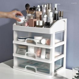 Storage Boxes Cosmetic Box Desktop Organizer Shelf Dust-proof Transparent Drawer Lipstick Mask Brush Jewelry Dressing Table