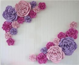 Decorative Flowers Wedding Suppliers 23pcs Handmade Giant Foam Paper Rose For Background Backdrops Decorations Windows Display