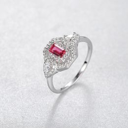 Corea Nuevo lujo Colorido Gemstones S925 Silver Ring Jewelry Diseño de marca Micro Set Fashion Fashion Sexy Women Ring Wedding Fiest Accessories